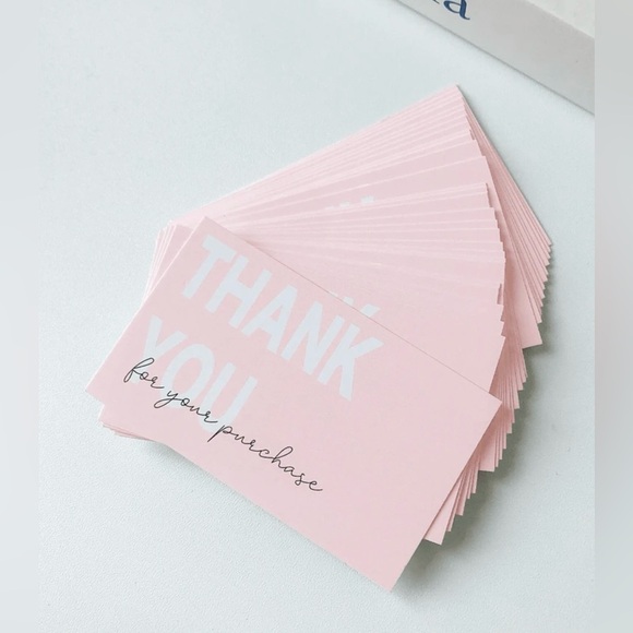 50pcs Pink Thank You Cards - Picture 2 of 3